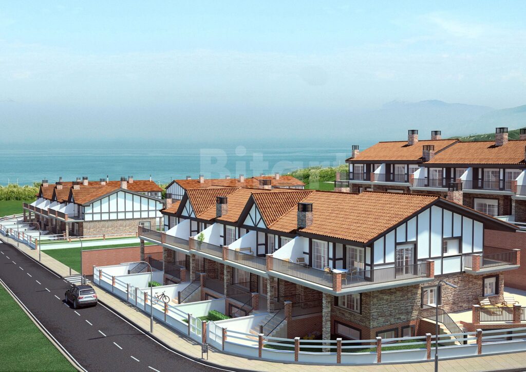 Visualización 3D de promoción inmobiliaria de chalets